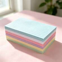 300 Sheets 6 Colors Double‑Sided 11‑Lines Lined Index Note Cards,110gsm Thick Non‑Sticky Memo Sheets 12.7*7.6cm,Flash Study Cards,Back To School Must‑Have - one-size - View 11