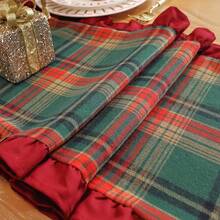 1/2/4pcs Christmas Plaid Dual-Tone Velvet Fabric Ruffle Edge Napkins, Suitable For Christmas Holidays And Home Decor - Multicolor - View 23