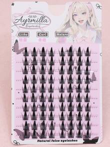 Ayrmilla 80pcs C Curl Single Cluster False Eyelashes, Wing Style Natural Segmented Lash Bundles, Black Anime Style Thin False Eyelashes, Mixed Length, Fluffy Lengthening Makeup Tool - C - View 5