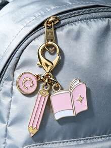 Back To School Themed Enamel Keychain,Cute Pencil Book Charms Enamel Keychain,Gift For Student Teacher,Teacher's Day Teacher Appreciation Gift - Multicolor - View 6