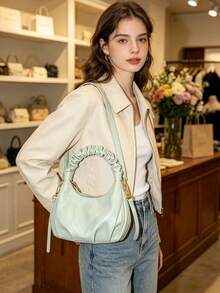 New Pleated Cloud Bag, Mini Handbag, Crossbody Bag, High-End Cloud Mini Bag, Lightweight Luxury Vintage Small Bag - Multicolor - View 3