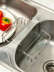 4/3/2/1pc Hanging Sponge Storage Rack, Stainless Steel Kitchen Sink Organizer, Hanging Storage Basket For Sponge, Brush, Cloth, Steel Wool, Rust-Proof Drainage Design, Convenient Hook Installation On Kitchen Countertop Sink Edge - Multicolor - View 1