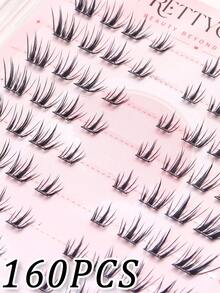 20-Row Large Capacity False Eyelash Book, Fine Hair-Like Mixed Length False Eyelashes, Ultra-Lightweight False Eyelashes, Natural Fluffy Curling Effect, Almost No-Feel Comfortable Wear, Daily Eye Makeup - C - View 4