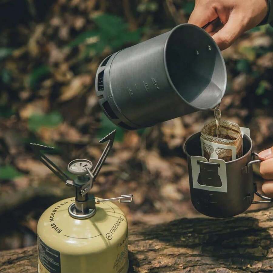 600ml G3 Backpacking Cooking Pot With Heat Exchanger, Lid And Folding Handle, Compact Solo Camping Pot For Hiking, Trekking, Outdoor Coffee, Tea And Camp Meals, Stove And Fuel Canister Not Included - Pot - View 1