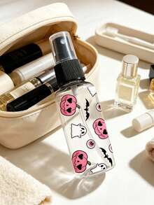 Clear Spray Bottle With Pumpkin Ghost Pattern,Perfume Refillable Bottle For Halloween Gift,Multi-Functional Fine Mist Spray Bottle,Portable Decanting Bottle Container,Travel Essentials,For Toner,Perfume,Makeup Remover,Gift For Women,Students And Men - Multicolor - View 5
