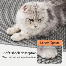 1pc EVA Material Premium Cat Litter Mat, Double Layer Single Opening, Secure Closure, Detachable And Washable Control Mat, Indoor Home Use, Cat Litter Mat, Cat Supplies - Silver - View 12