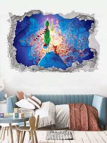 The Grinch The New Style Christmas Wall Decal, PVC Cartoon Movie Green Monster Wall Sticker - Multicolor - View 7