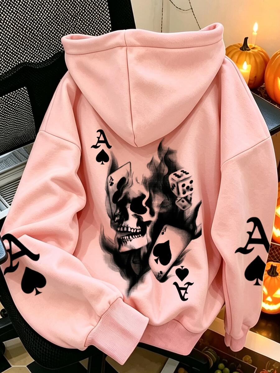 Moletom com Capuz Fino de Manga Longa Plus Size Feminino, É a Roupa Ideal para Meninas no Outono/Inverno. Rosa Casual - Rosa chiclete - Visão 1