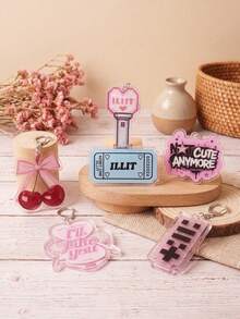 1/6pcs Cute Cartoon Ill-It Acrylic Keychain, K-Pop Friendship Bag Charm, Tour Merchandise, Concert Essential, Tour Must-Have, Fan Support Item, Fan Freebies, Perfect Decoration For Concert Bag, Perfect Gift For Fans, Party Favor, Phone Accessory, Bag Charm, Key Organizer - Multicolor - View 4
