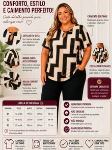 Plus Size Blusa Blusinha Camiseta Feminina Bata Manga Curta Verão G1 G2 G3 - Multicolorido - Visão 7