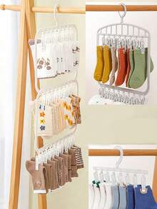 1pc Space-Saving Multi-Function Clip Drying Rack, Suitable For Socks And Underwear, Efficient Clothes Drying Rack, Suitable For Bedroom, Bathroom And Dorm Decor, Holiday Room Home Bed Decor, Can Hang Dresses, Long Pants, Shoes, Jeans, Boots, Skirts, Spring Minimalist Summer Tops - Multicolor - View 10