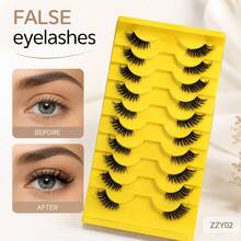 10 Pairs Half Lashes Natural Volume Simulated Fluffy Grafted Eyelashes For Daily Commuting, Portable, Lightweight, Non-Irritating, And Reusable - View 11