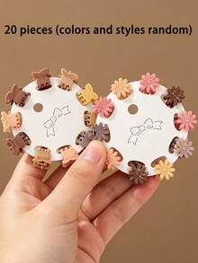 Mini Hair Clips 10/20/30pcs Set, Colorful Hair Clips, Shiny Small Claw Clips, Bangs Clips, Hair Accessories, Ponytail Claw Clips (Random Color) - Multicolor - View 3