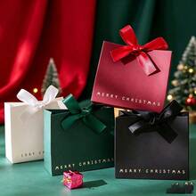 10pcs Premium Merry Christmas Gift Boxes, Multi-Color Decorative Gift Packaging Boxes And Bags For Gifting, Red Green Black White - View 8