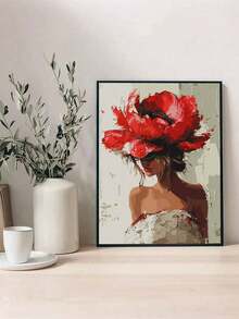 DIY Paint By Numbers Set - Woman With Flowers On Her Head Unframe DIY Canvas Art, Perfect Home Decoration & Creative Gift Idea - Sets - View 3