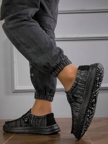 Men's Casual Sports Shoes, All-Season Wear, Retro Classic Style, Soft Comfortable Breathable Soft Sole Lightweight, Versatile Daily Commute - Black - View 3