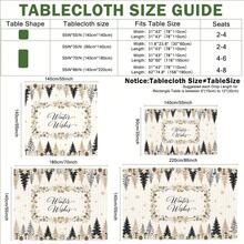 1pc Nordic Minimalist Winter Christmas Tablecloth, Christmas Tree Eucalyptus Wreath Text Pine Cone Gift Box Print Pattern, Polyester Material Single-Sided Print, Suitable For Tabletop, Washable And Reusable, Suitable For Indoor, Outdoor, Yard, Wedding, Banquet, Party, Outdoor Dining, Suitable For Craft Exhibition, Banquet Event Decoration - Multicolor - View 4