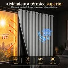 HOGAR YUME Curtains - Light Grey - View 3