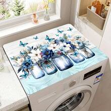 (Hot !!) 1pc 2D Floral Pattern Flat Stove Protector Mat And Non-Slip Heat-Resistant Rubber Stove Cover Pad Suitable For Induction Cooktop, Glass Stove And Multi-Functional Anti-Scratch Mat, Also Best Choice For Oven, Washing Machine, Dryer And Kitchen Decoration. - Multicolor - View 12