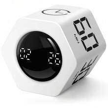 SULVGO Pomodoro Timer Cube, Hexagonal Flip Clock, Pause And Resume, Silent And Adjustable Sound Reminder, Suitable For Work, Office, ADHD, Study, Tasks, 1/5/10/30/60 Minutes - minimalist style - View 14