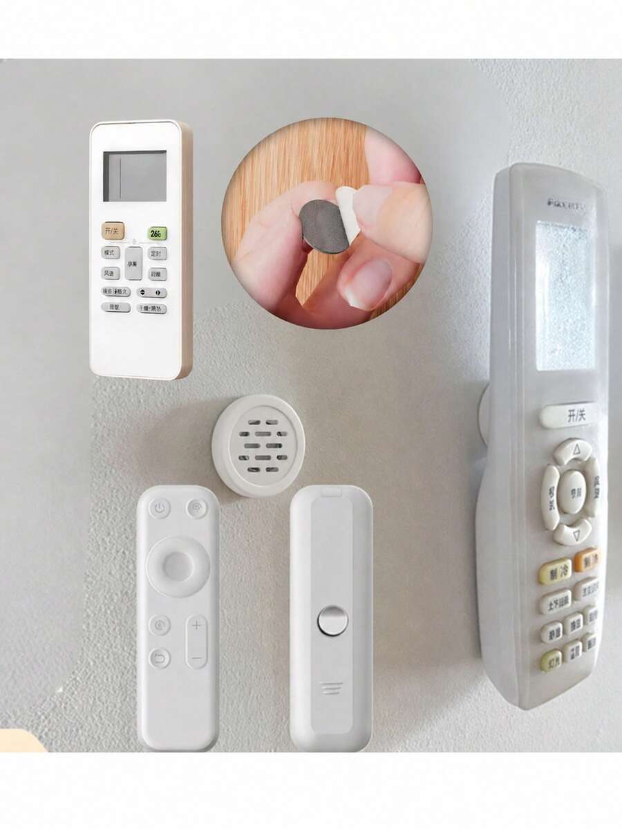 6/12pcs TV And Air Conditioner Remote Control Magnetic Wall Mount, No-Drill Damage-Free Strong Magnetic Sticker, Home Wall Storage Holder, Large Appliance Accessories - View 1