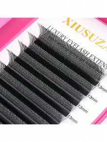 XIUSUZAKI 12 hàng nối mi 3D hình chữ W 0.07mm mềm tự nhiên, cụm mi nối sẵn độ cong C/D, mi nối đơn dày tạo hiệu ứng mắt mèo, phù hợp với hầu hết dáng mắt, có thể tái sử dụng, dụng cụ trang điểm du lịch thiết yếu - Xem 3
