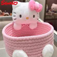1pc Sanrio Hello Kitty Cute Storage Basket, Cute Cosmetic And Toy Organizer Box, Bedroom Decor, Birthday Gift, Pink (The Special Weaving Process Of This Product Is Not Rough Manufacturing) - Multicolor - View 4