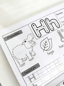 1 Book 32-Page Spanish Alphabet Coloring And Tracing Book, Combines Education And Entertainment, Includes Cute Illustrations And Early Learning Creative Handwriting Practice Content, Perfect Gift For Preschoolers Learning Letters And Vocabulary, Suitable For Birthday, Christmas, Back To School Gifts And More - A - View 3