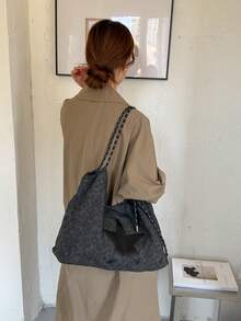 Casual Tote Bag For Women 2026 Fashion New Style Daily Relaxed Versatile Large Capacity Portable Shoulder Bag - Black - View 7