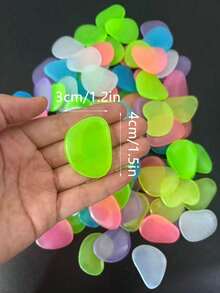 Large Flat Glow-In-The-Dark Colorful Rocks, Suitable For Garden, Path And Yard Outdoor Decoration, Landscape, Christmas Party DIY Decoration, Aquarium, Fish Tank, Outdoor And Indoor Use, Suitable For Garden Lawn, Yard, Home Outdoor Path, Hallway And Aquarium Decoration. Glow-In-The-Dark Stones Are Perfect For Fish Tank, Path, Flower Bed, Potted Plants, Driveway DIY Design, Home Decor And Christmas Decoration (Random Color And Style) - Multicolor - View 8