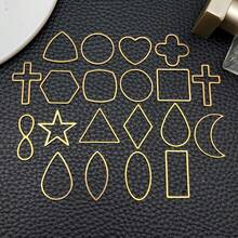 20pcs Stainless Steel Golden Geometric Frame Pendant Jewelry Making DIY Earring Pendant Various Design Charms For Jewelry Making Bracelets Necklace - Multicolor - View 1