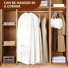 Wedding Dress Storage Bag, 70 Inch Long, 8 Inch Deep Wedding Dress Storage Bag With Pockets, 3 Pockets, Extra Wide Bottom Wedding Dress Storage Bag, Suitable For Travel And Closet Organization, Long Dress Storage Bag, 300D Polyester, Large Capacity Accessory Pockets, Foldable. - Multicolor - View 6