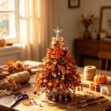 1 Set Halloween DIY Beaded Tree Handmade Kit, Purple Black Orange Desktop Ornament, Includes Pumpkin And Ghost Pendants, Handmade Style Seasonal Home Decor, Suitable For Party Display, Craft Projects, Holiday Tabletop Decoration, Creative Handmade Gift - Holiday DIY Ornament - View 9