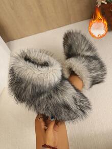 Autumn/Winter New Warm Versatile Minimalist Women's Snow Boots Non-Slip Short Boots Shoes - Grey - View 6