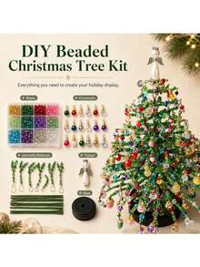 DIY Beaded Christmas Tree Set, Holiday Creative Handmade Glowing Atmosphere Christmas Tree Decoration Set - Multicolor - View 4