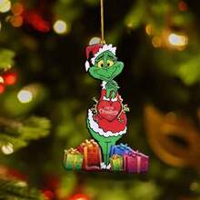 The Grinch The 11pcs(1Set) /6/2PCS ‑Themed Acrylic Christmas Tree Hanging Ornaments, Assorted Funny Character & Creative Pattern Print, Perfect For Christmas Home Decor, And Ideal As Xmas Tree Decoration And Holiday Creative Small Gift. - Cookie Monster - View 3