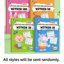 1Pc 64P Mental Astronomy Addition Subtraction Workbook Within 10-100 Arithmetic Practice Book For Kids Preschool Kindergarten Math Skills Homeschool Supplies Halloween Decor Christmas Gift All Styles Shipped Randomly - Multicolor - View 10