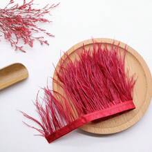 39.37 英寸（100 厘米）人造羽毛饰边，适用于 DIY 手工艺品、连衣裙、手提包、家居装饰抱枕、舞台服装、派对/婚礼/毕业典礼装饰、手工 DIY 项目 - 布艺丝带饰边 - 彩色 - 查看 30