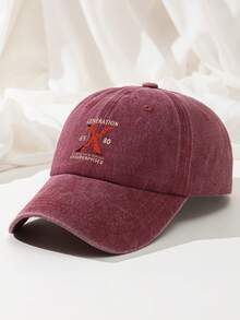 1 mũ lưỡi trai unisex phong cách retro in chữ Generation X, vải polyester giặt wash, mũ chống nắng ngoài trời casual điều chỉnh được - A - Xem 8
