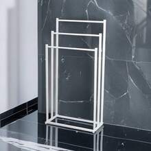 Black/White 3 Tier Free Standing Towel Rail Stand Unit Rack Storage Bathroom - RMC0340-w - View 8