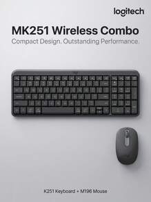 Logitech Kombo Keyboard dan Mouse Nirkabel Ergonomis K251+M196: Ramping, Portabel, Pasang dan Mainkan, Cocok untuk Skenario Kantor Rumah dan Pembelajaran Mobile. - View 9