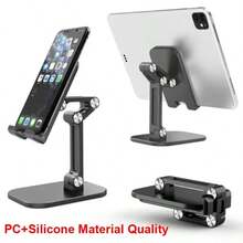 Adjustable Folding Desktop Phone Stand, Suitable For Taller Phone Models. Compatible With Smartphones And Tablets With Heights Between 11.94 Cm And 33.02 Cm. Available In Black, White, And Green. Ideal As A Birthday Gift, Home Gift, Or Gift For Friends. Strong Weight-Bearing Capacity, Perfect For Holding Phones. - New Arrival - View 2