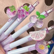Grape Scented Hanging Ballpoint Pen, Cute And Beautiful 0.5mm Black Ink Ballpoint Pen, Suitable For Writing And Learning - Multicolor - View 2