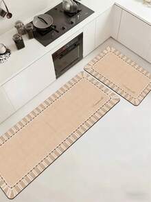 1pc Luxury Line Pattern Kitchen Mat, 3.5mm Soft Rubber Material, Absorbent And Easy To Clean, Suitable For Hallway, Bathroom, Living Room, Outdoor Door Mat And Toilet, All Year Round, Suitable For Various Holidays - Multicolor - View 2