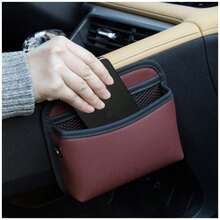 Car Seat Side Storage Bag, Small Organizer, PU Leather Multi-Function Center Console Side Storage Pouch, Car Seat Side Organizer, 7.28x6.10 Inch Waterproof Car Storage Bag, Durable Non-Slip Car Interior Accessory, Suitable For Most Cars, SUVs, Trucks - A - View 7