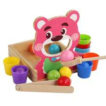 1 Set Multi-Color Bear Feeding Table Game Wooden Color Matching Sorting Toy For Toddlers Focus Training And Fine Motor Skills Early Education Toy - Multicolor - View 9