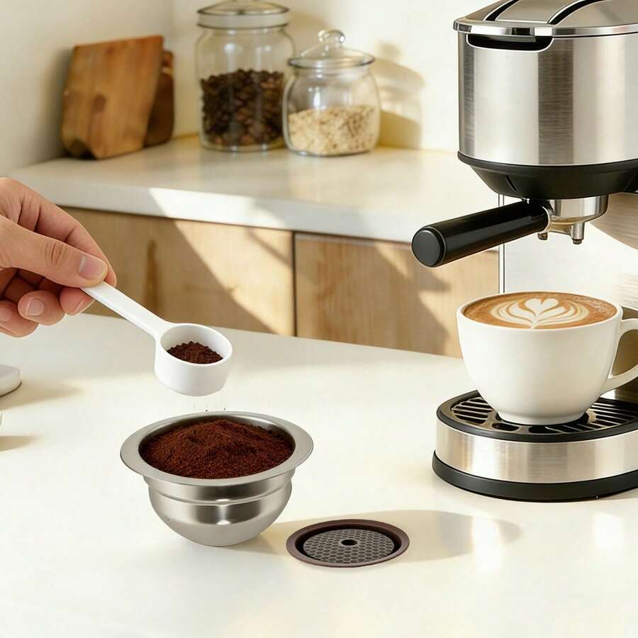 kangten Reusable Stainless Steel Coffee Capsules, Capsules With Silicone Lids, Refillable Coffee Capsules - View 1