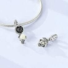 1pc Silver Plated Unique Design Openable Glowing Hot Air Balloon Pendant, Suitable For Bracelet, Bangle, Necklace, Beaded Jewelry, DIY Jewelry Making Gift - Silver - View 3