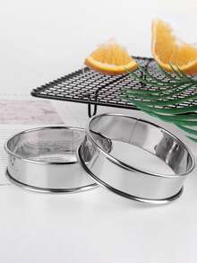 2pcs/4pcs Stainless Steel 8cm Round Egg Tart Rings, Home Mousse Rings English Muffin Rings Small Cake Mousse Rings, Oven Air Fryer Baking Mold Tools, Reusable, Perfect For Home Kitchen, Bakery DIY Baking - Multicolor - View 9