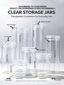 10pcs Transparent Plastic Jars With Lids, Suitable For Storing Slime, DIY Crafts And Jewelry. Featuring A Transparent Round Design For Easy Observation Of Contents, Leak-Proof Sealed Lids, Lightweight And Reusable Material. Perfect For Home Storage, Travel And Small Accessory Organization. - White - View 8